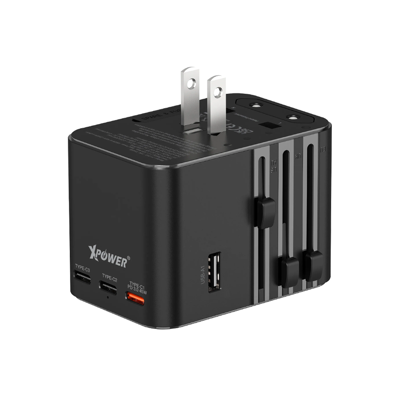 XPower TA45B 6 Output 45W PD/PPS GaN Travel Charger - Black