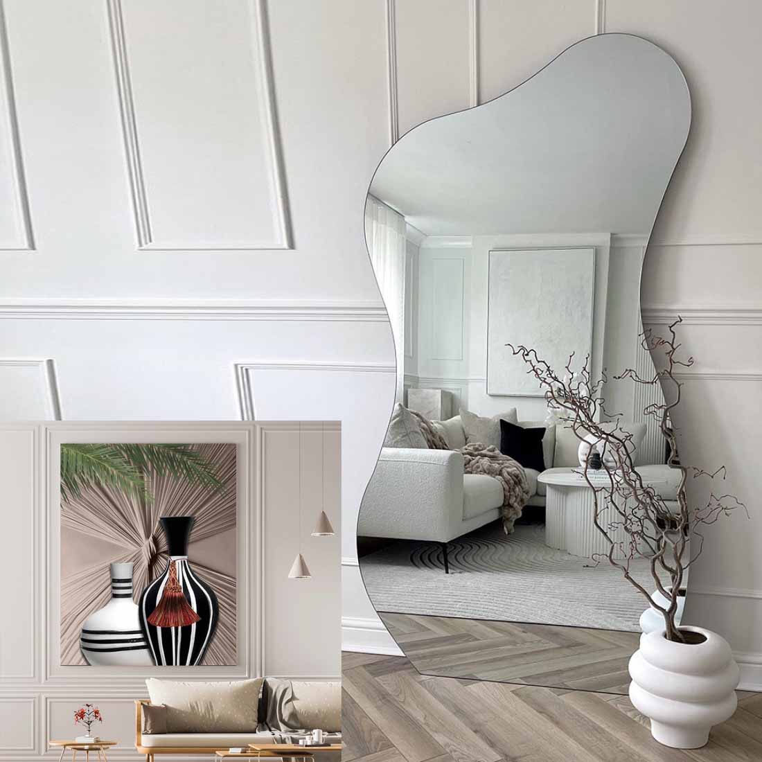 Large guitar frame design mirrors with frame