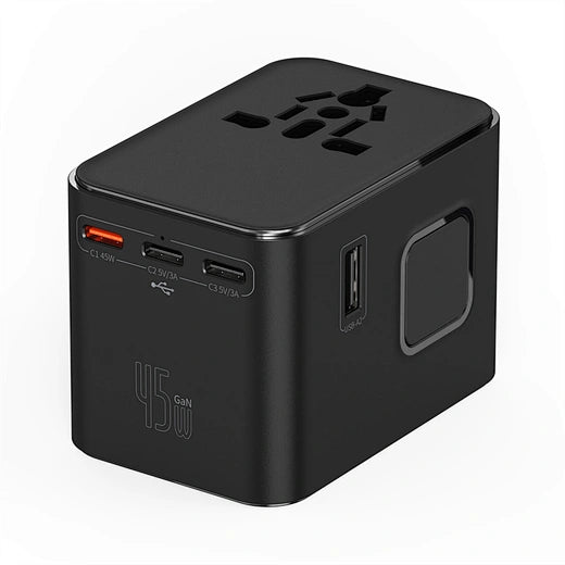 محول قابس عالمي Wiwu GaN، 2C + 2*USB، 45 واط
