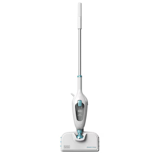 BLACK+DECKER Steam Mop, 5-in-1 Cleaning Solution, Superheated Steam, 1300W, 380ml Water Tank, Swivel Head, Chemical-Free, User Friendly, Includes 5 Accessories, White - FSMH13E5-B5