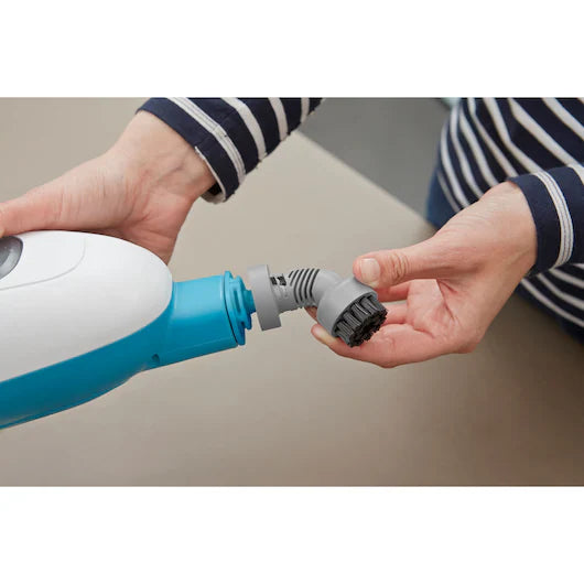 BLACK+DECKER Steam Mop, 5-in-1 Cleaning Solution, Superheated Steam, 1300W, 380ml Water Tank, Swivel Head, Chemical-Free, User Friendly, Includes 5 Accessories, White - FSMH13E5-B5