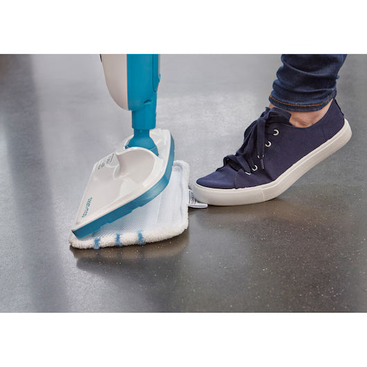 BLACK+DECKER Steam Mop, 5-in-1 Cleaning Solution, Superheated Steam, 1300W, 380ml Water Tank, Swivel Head, Chemical-Free, User Friendly, Includes 5 Accessories, White - FSMH13E5-B5