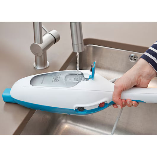 BLACK+DECKER Steam Mop, 5-in-1 Cleaning Solution, Superheated Steam, 1300W, 380ml Water Tank, Swivel Head, Chemical-Free, User Friendly, Includes 5 Accessories, White - FSMH13E5-B5