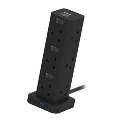 XPower Optimus 12 OM12 15-output switch power strip 12 Outlet PD3.0 Output (3M) Black-4895246613307