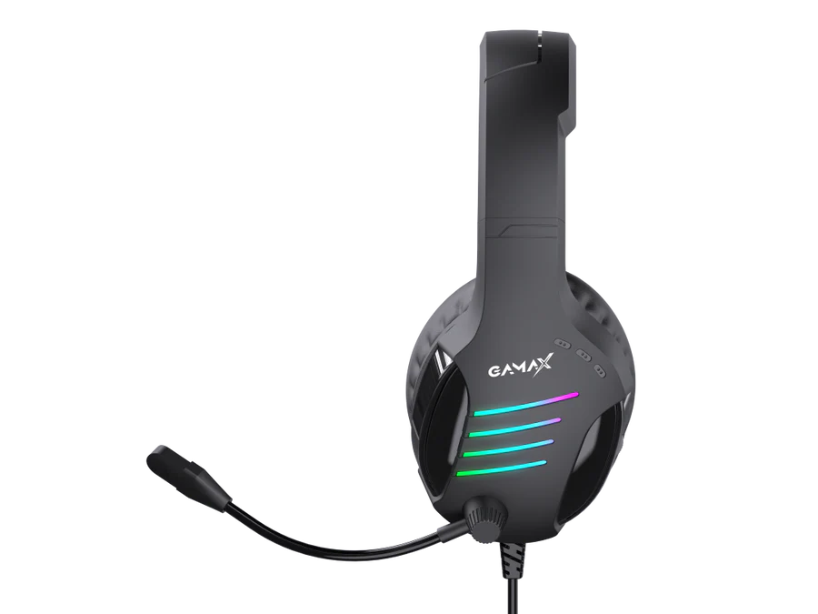 Gamax GM-204 4-in-1 Wired PC Accessory Set (AR Mechanical Keyboard, Mouse, Mousepad, Headset) - Black