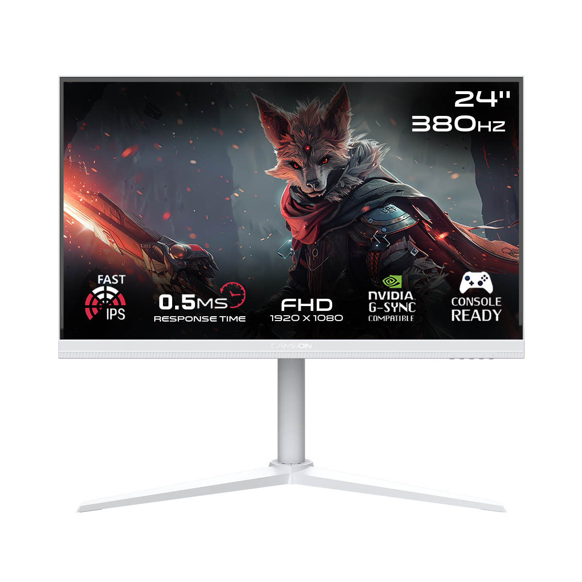 GAMEON GOAP24FHD380IPS Artic Pro Series 24" FHD, 380Hz, MPRT 0.5ms, HDMI 2.1, Fast IPS Gaming Monitor (Support PS5) - White