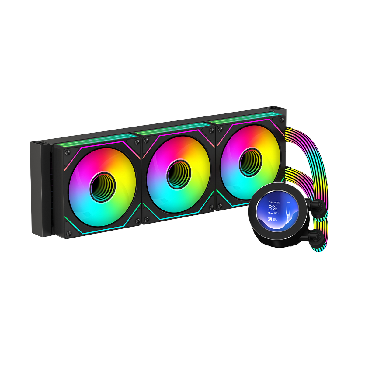 GAMEON KRAKEN N360 360mm LCD Display Liquid CPU Cooler With ARGB Tube - Black