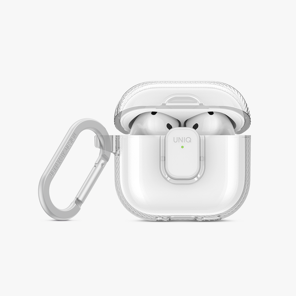 UNIQ GLASE PRO AIRPODS 4TH GEN LOCK CASE - GLOSSY CLEAR
