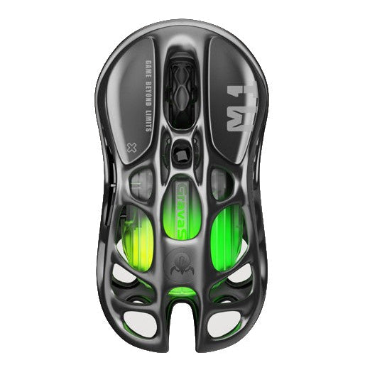 ماوس الألعاب اللاسلكي GravaStar Mercury M1 Pro - رمادي معدني