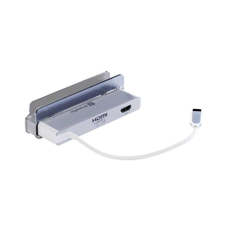 Xtrememac Type-C 6 In 1 Hub With Hanging Stand For iMac - HDMI 4K, Sd, Msd Cards, Usb-C , 2* Usb 3.1