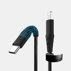 Itskins Hybrid Cable 27W USB-C to Lightning 2.0M- Black-4894995009102