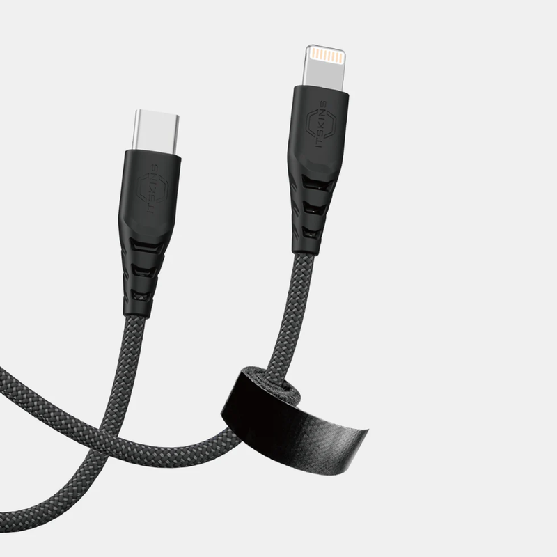 Itskins Hybrid Cable 27W USB-C to Lightning 2.0M- Black-4894995009102