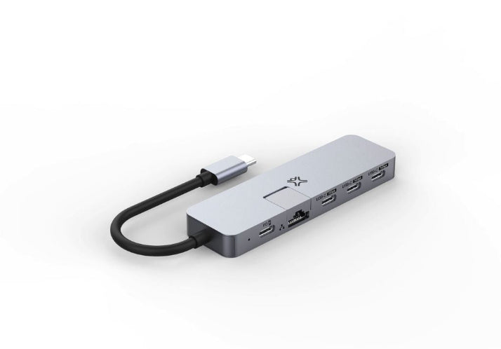 Xtrememac Type-C 5 In 1 Hub Max Pro For Macbook Pro 14' & 16' - Ethernet, Usb-C Pd 100W, 3* Usb-C