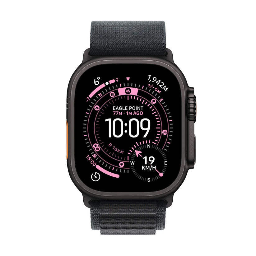 Apple Watch Ultra 3 GPS + Cellular 49mm Black Titanium Case with Black Alpine Loop - Large
