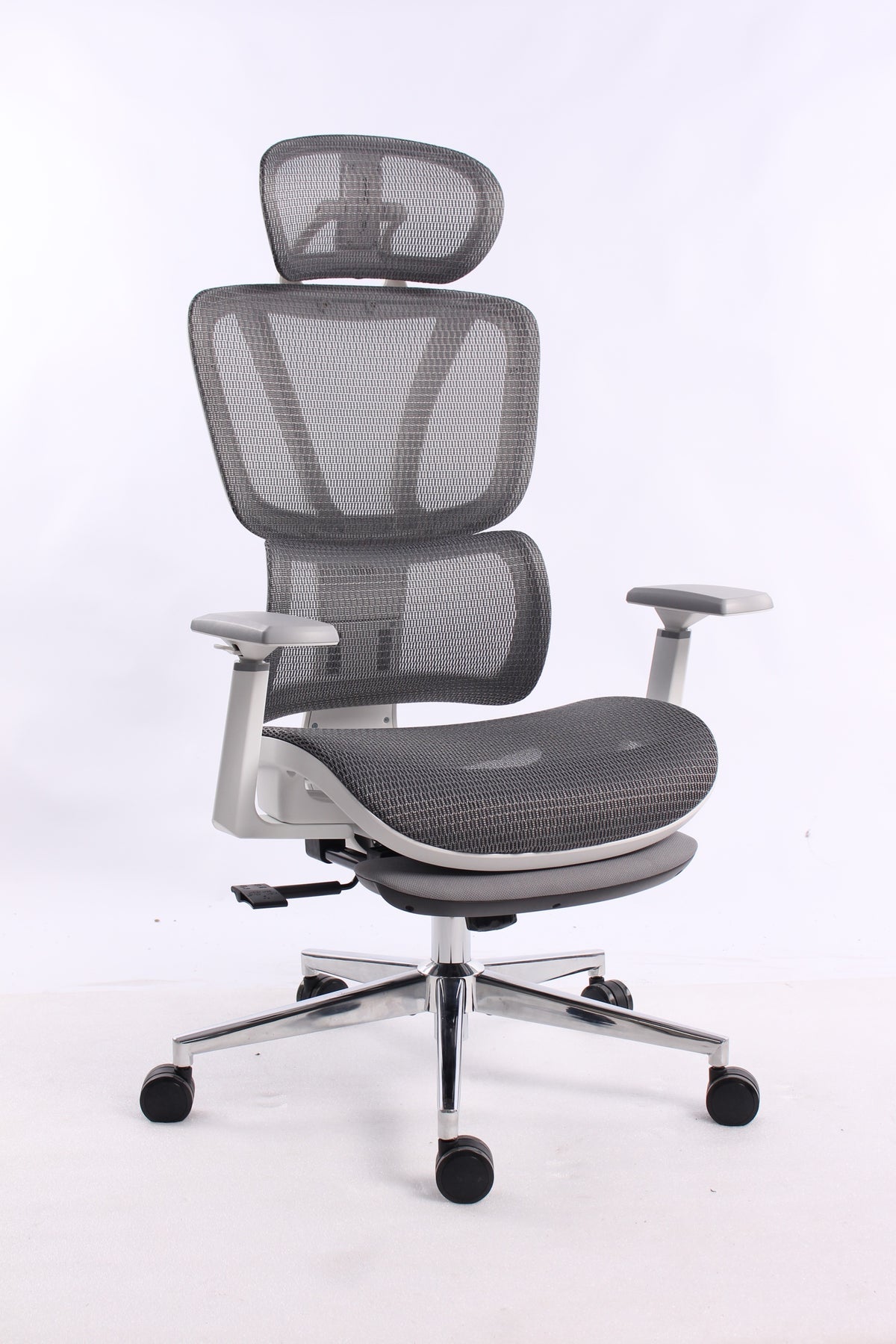 Black Bull Ergonomic Mesh Gaming & Office Chair with Footrest,White / Gray