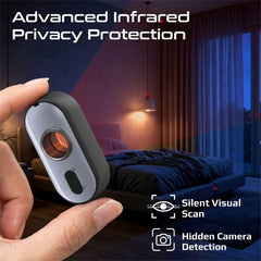 PROMATE Portable Anti-Peep IR Camera Detector with Trigger Alarm & Flashlight,Black