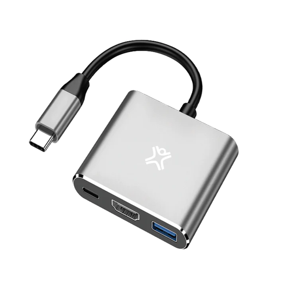 Xtrememac Type-C 3 In 1 Hub - HDMI 4K, Usb-C Pd 60W, Usb 3.0