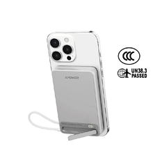 10000mAh 45W Power Bank with Type-C Cable & Stand CCC Safety XPower MagNetoPlus Aluminium Alloy   - Silver