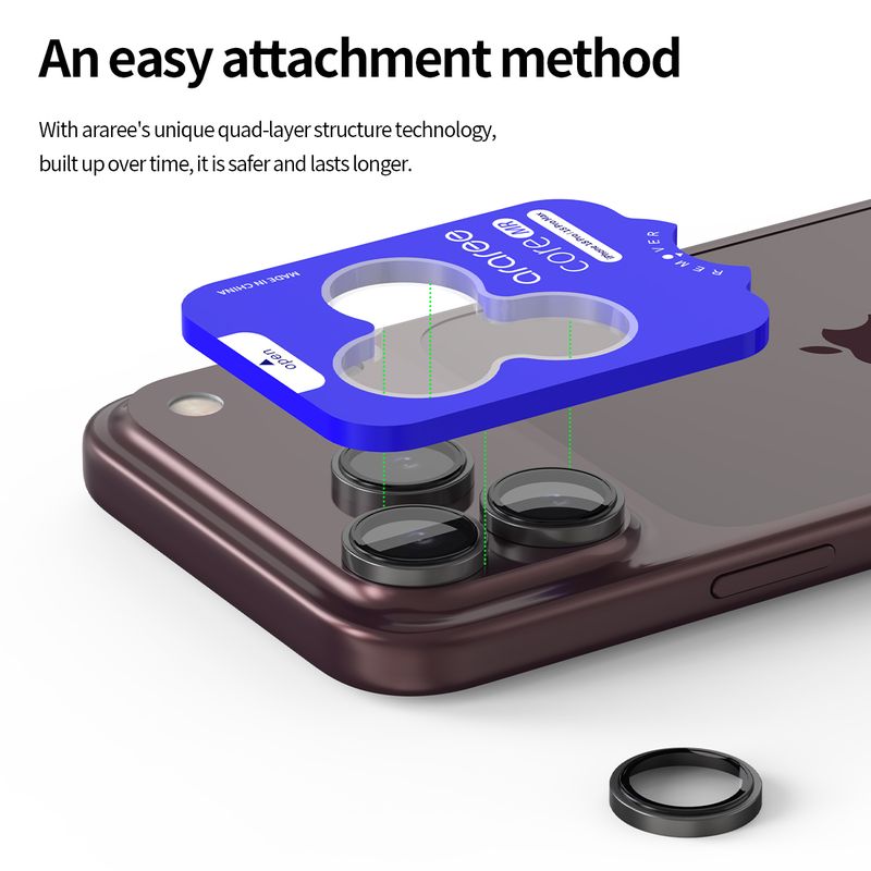 Araree Core Camera Matel Ring 1 Pcs Camera Lens Protector For iPhone 18 Pro Max/iPhone 18 Pro -Clear