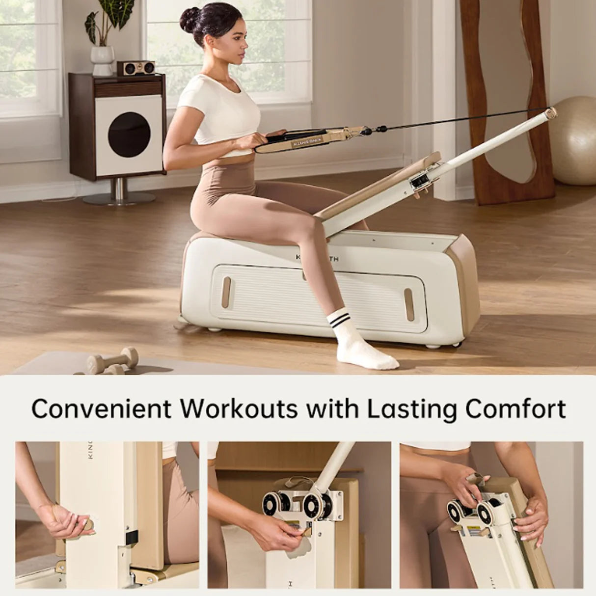 Kingsmith Bundle Multifunctional fitness bench B2+Havit HAKII MIXV Size M - Trendy Monogram Brown