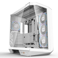DarkFlash DY470 ATX Mid Tower Gaming Case - White (4 ARGB Fans Included)
