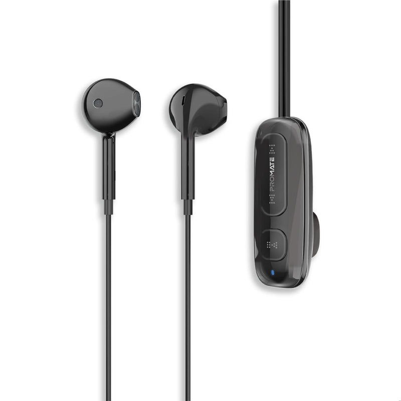 Promate Clip-On High Fidelity Wireless Dynamic Earphones ,Black