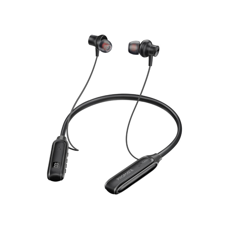 Promate - Lush
150 Hours Play-Time Dynamic Wireless Neckband Earphones,Black