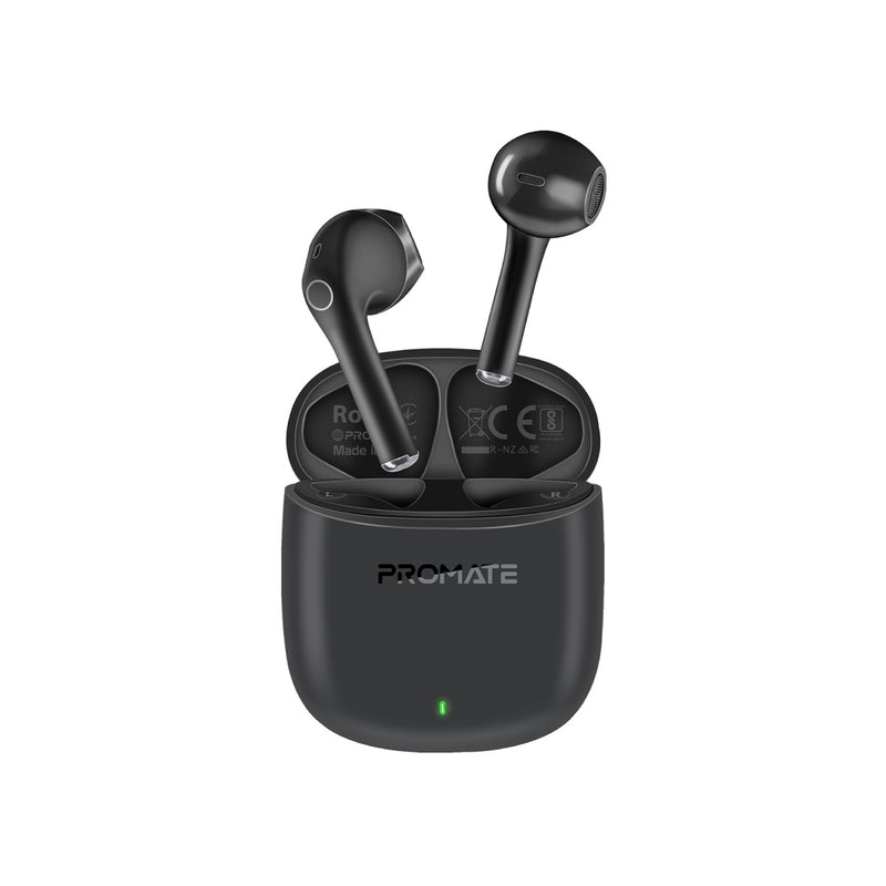 Promate High Definition Bluetooth v5.3 ENC TWS With IntelliTouch,Black