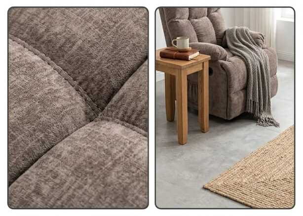 Lounge Recliner Sofa – Premium Chenille Fabric Comfort Design (88×94×103 cm) – Brown
