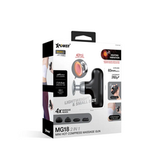 XPower MG18 2 in 1 Mini Hot Compress Massage Gun - Black-4895246609348