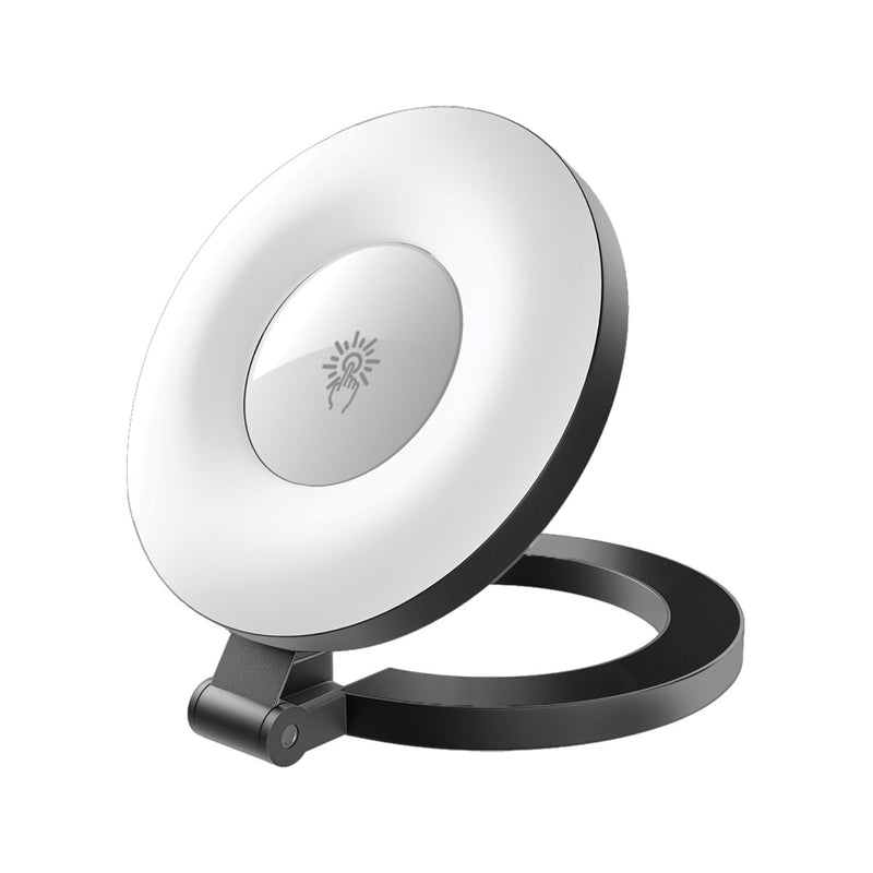 Promate - Ultra-Slim MagSafe Compatible Rechargeable LED Ring Light,BLACK