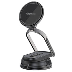 Promate - Versatile Ultra-Thin Cradleless 15W MagSafe Compatible Wireless Car Charger, Detachable base ,black