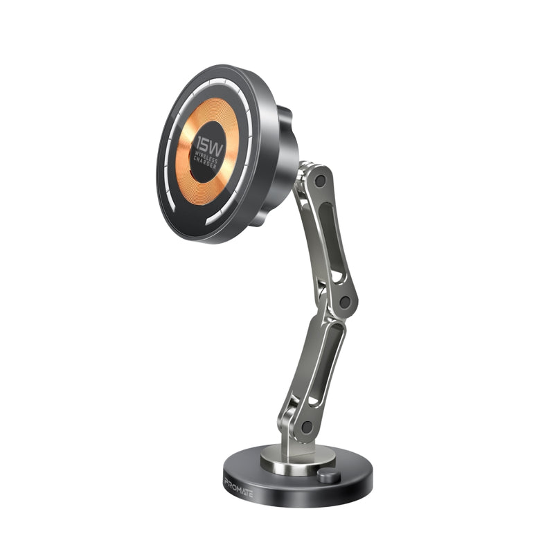 Promate SecureGrip  360° Cradleless 15W Magsafe Compatible Wireless Car Charger,BLACK
