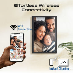 Promate 15.6" Vibrant Full HD Smart Multimedia Wi-Fi Digital Photo Frame ,black