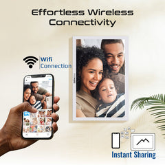 Promate 15.6" Vibrant Full HD Smart Multimedia Wi-Fi Digital Photo Frame ,White
