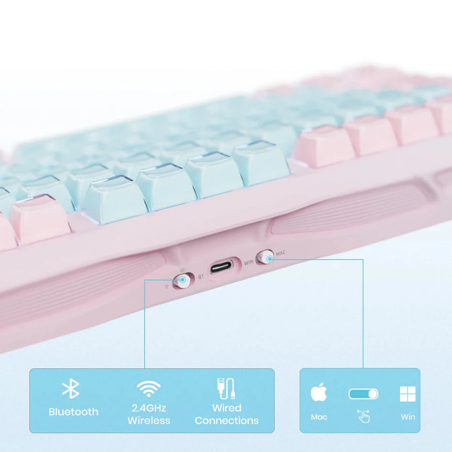 GravaStar Mercury K1 LITE 75% Wireless Mechanical Gaming Keyboard - Aurora Mist