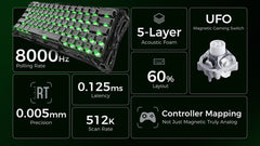 GravaStar Mercury V60 60% Hall Effect Magnetic Switch Gaming Keyboard - Onyx Crystal