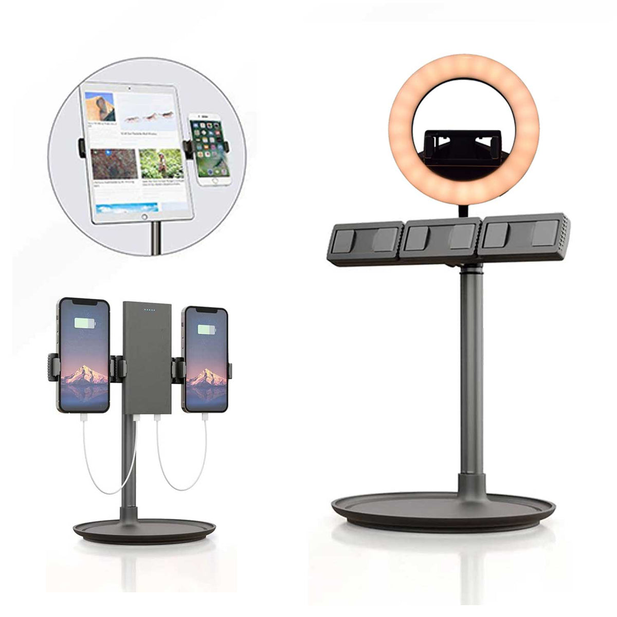 NHE Mobile Desktop Multi Stand + Fill Light Supplement Lamp