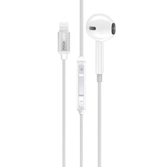 Promate MFI Certified Ergonomic In-Ear Wired Mono Earphone with Lightning Connector ,White