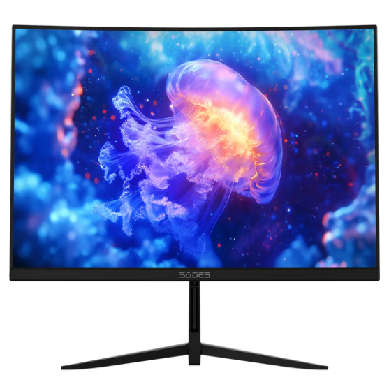 Sades NC-Pelagia SC-CJ04F24B, 24" FHD 1920x1080, 200Hz, 0.5ms, HDMI 2.1, VA, Curved Gaming Monitor - Black