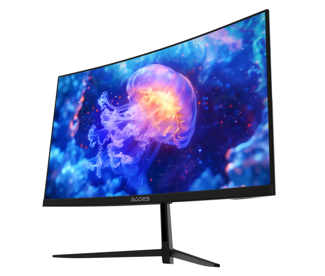 Sades NC-Pelagia SC-CJ04F24B, 24" FHD 1920x1080, 200Hz, 0.5ms, HDMI 2.1, VA, Curved Gaming Monitor - Black