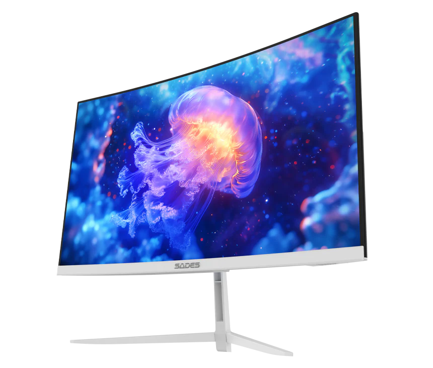 Sades NC-Pelagia SC-CJ04F24W, 24" FHD 1920x1080, 200Hz, 0.5ms, HDMI 2.1, VA, Curved Gaming Monitor - White