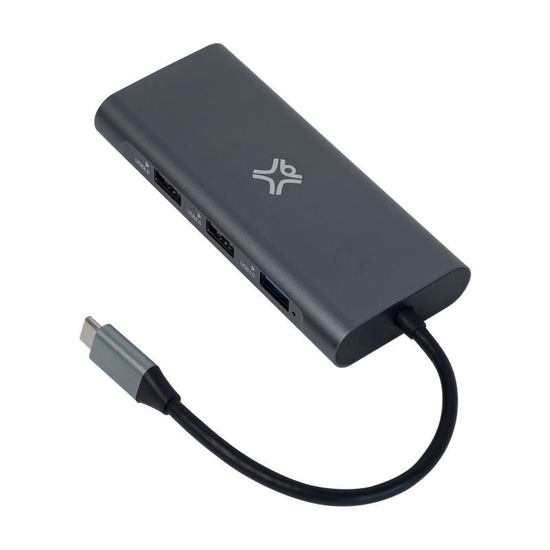 Xtrememac Type-C 8 In 1 Hub - Ethernet, HDMI 4K, Sd, Msd Cards, Usb-C Pd 100W, 3* Usb 3.0