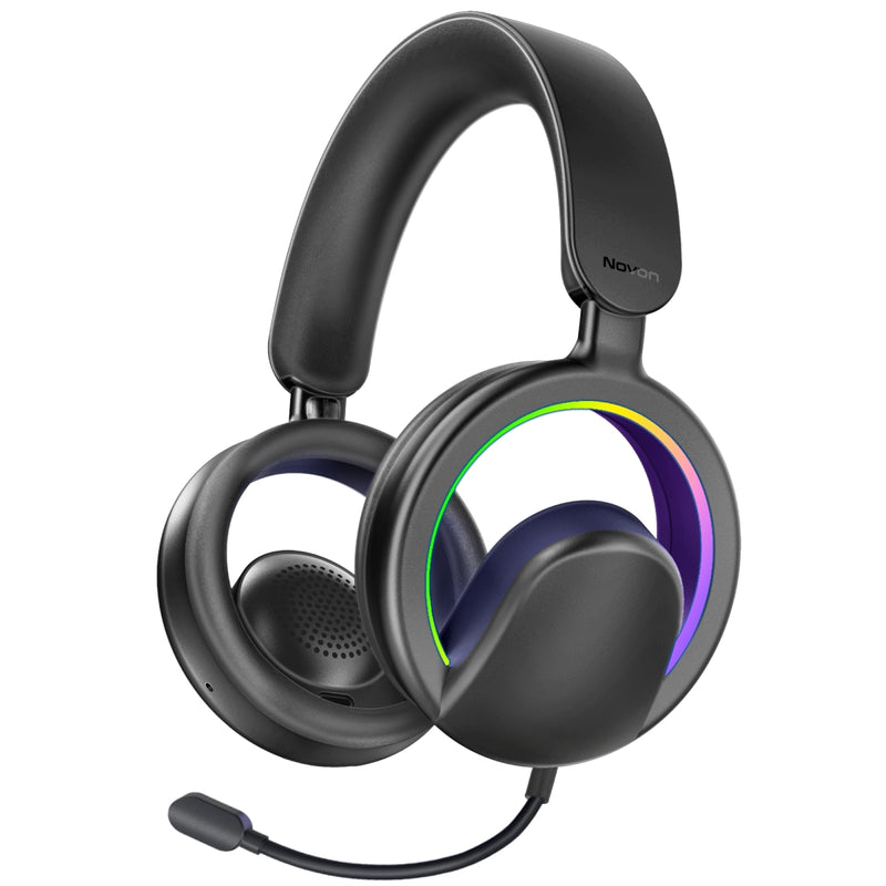Promate High-Fidelity Open Ear Wireless Over-Ear Headphones with Detachable Mic  ,Black