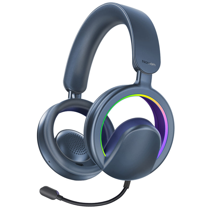 Promate High-Fidelity Open Ear Wireless Over-Ear Headphones with Detachable Mic  ,Blue