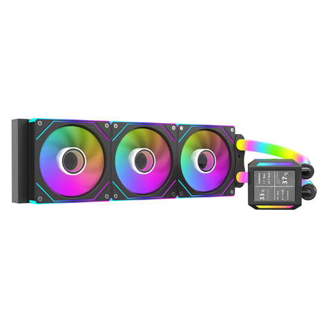 [SHARX] SHARX PROFIN, 360mm, Liquid Cooler Digital Screen, RGB TUBE - Black, P360LRT-B