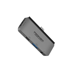 Promate 4-in-1 USB-C Multimedia Hub with 100W Power Delivery , 4K HDMI Full HD Port ,Grey