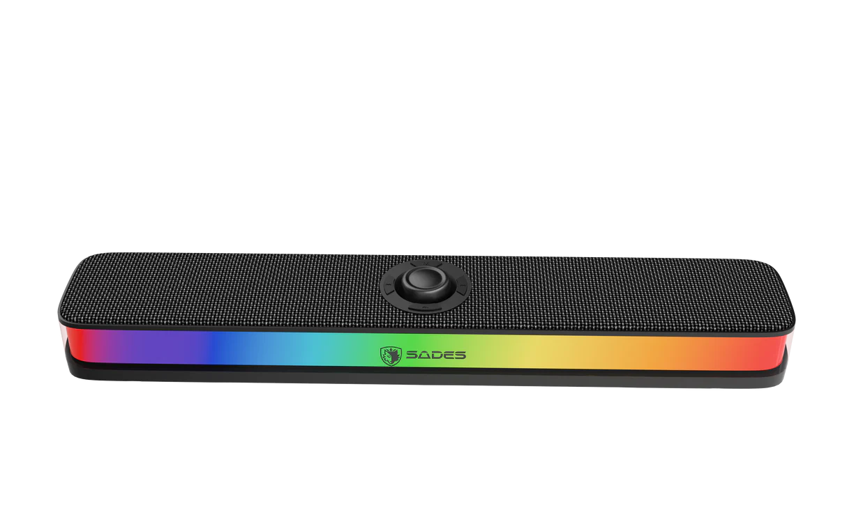 Sades Posevolt SA-SP01-B compact Desktop Soundbar with 6 RGB Modes - Black