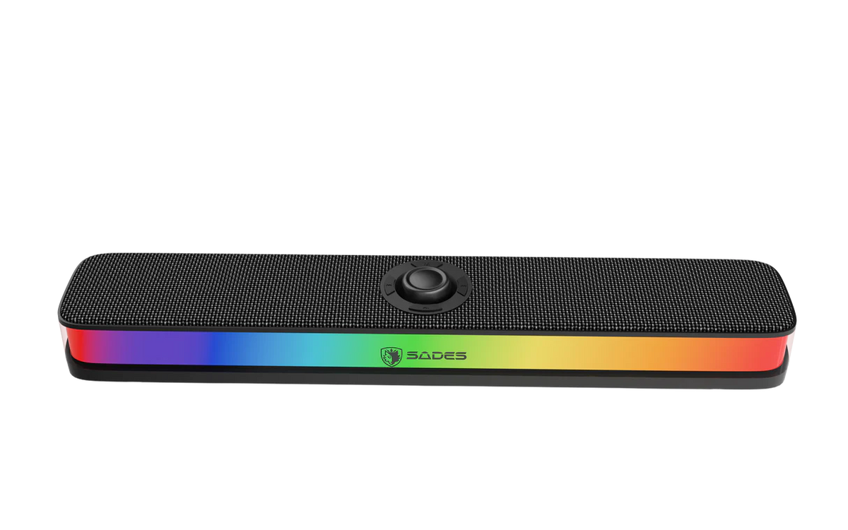 Sades Posevolt SA-SP01-B compact Desktop Soundbar with 6 RGB Modes - Black