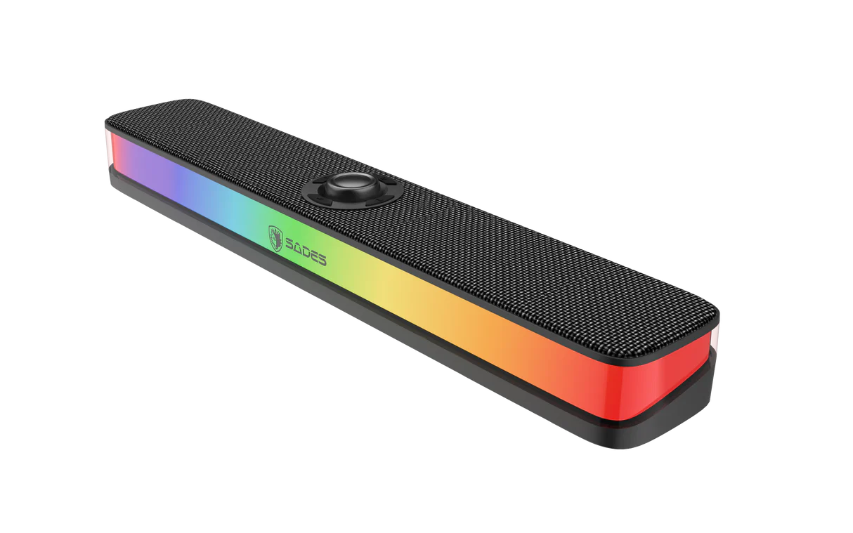 Sades Posevolt SA-SP01-B compact Desktop Soundbar with 6 RGB Modes - Black